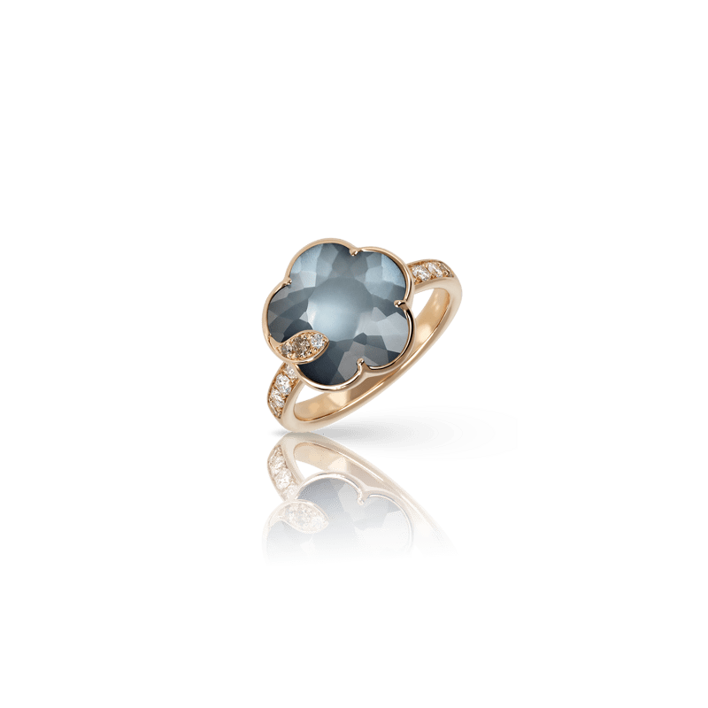 Pasquale Bruni Petit Joli Lunaire ring pink gold and Lunar Night Blue Gem - Webshop