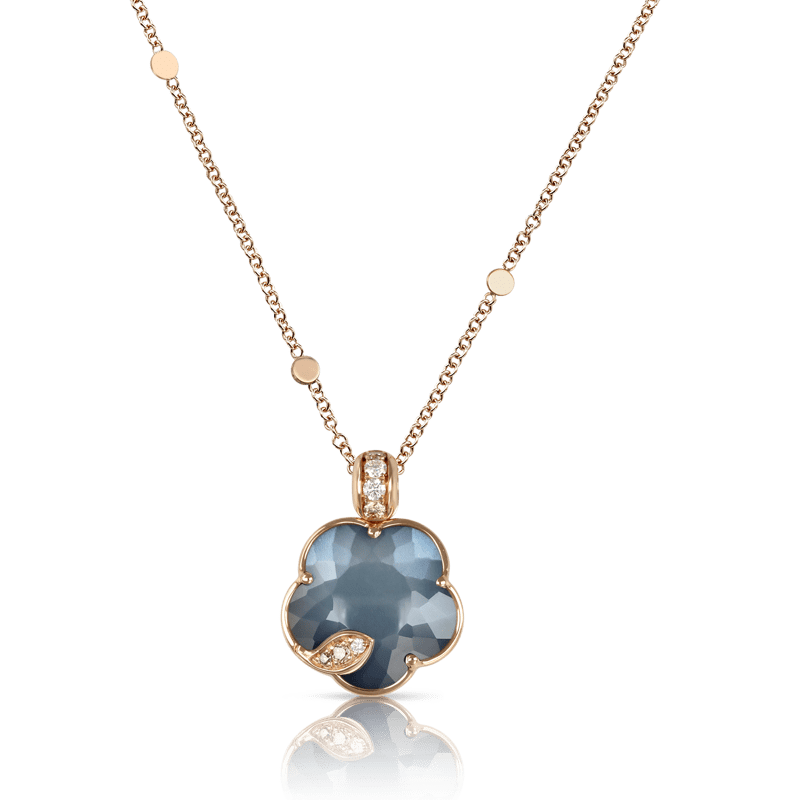 Pasquale Bruni Petit Joli Lunaire necklace pink gold and Lunar Night Blue Gem - Webshop