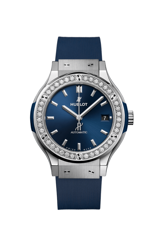 565.NX.7170.RX.1204 Classic Fusion Titanium Blue Diamonds 38mm