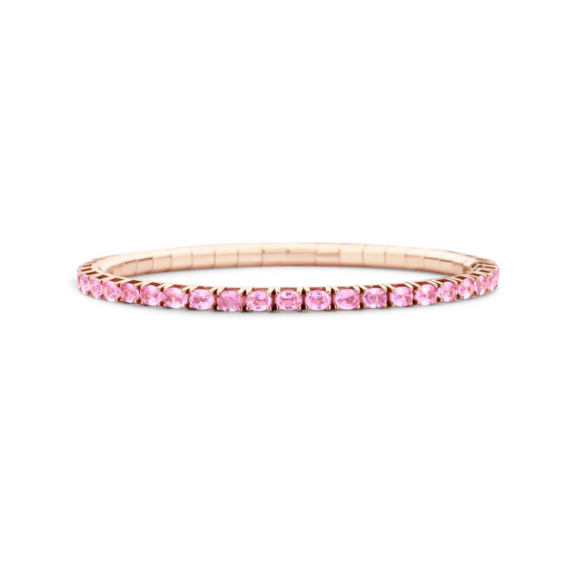 Bracelet tennis Or Rose Saphir Rose OVAL - Bijoux - Webshop