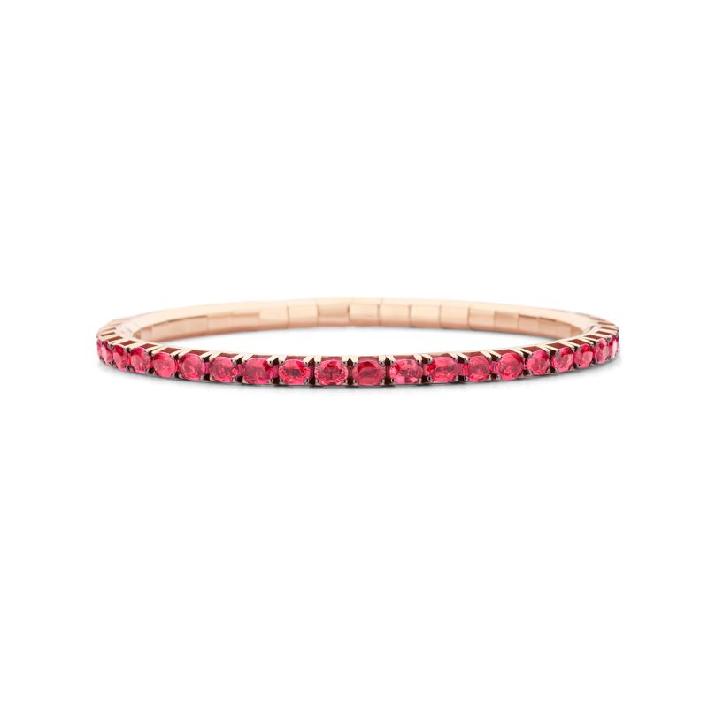 Bracelet tennis Or Rose Rubis OVAL - Bijoux - Webshop