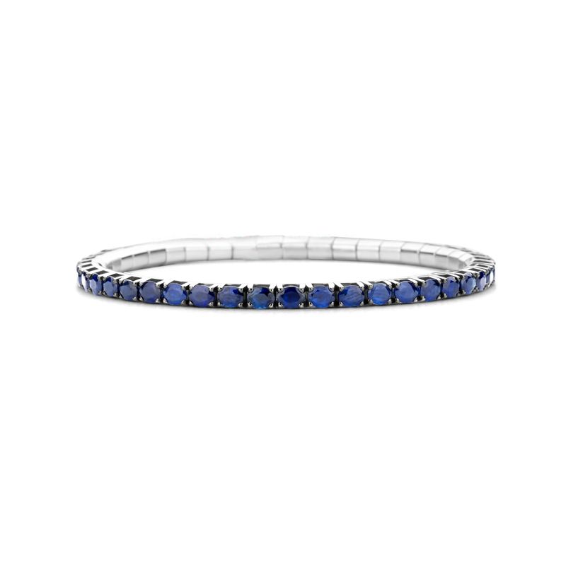 Bracelet tennis Or Blanc Saphir Bleu OVAL - Bijoux - Webshop