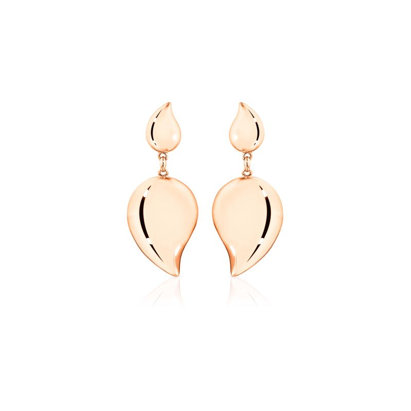 Tamara Comolli Signature Wave Earrings rose gold with 2 drop elements - Webshop