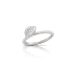 Pasquale Bruni Petit Garden ring white gold with diamonds (single leaf)