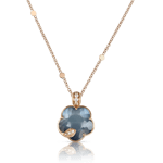 Pasquale Bruni Petit Joli Lunaire necklace pink gold and Lunar Night Blue Gem